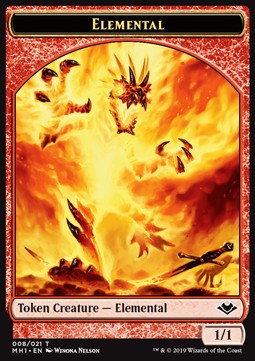 Elemental Token (R 1/1) // Serra the Benevolent Emblem MH1-T 08/20 Token Excellent Englisch Foil