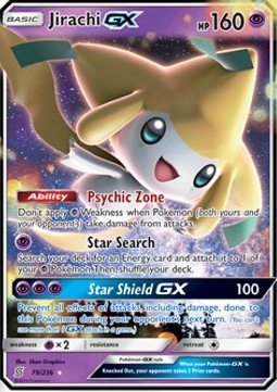 Jirachi GX UNM-79 Ultra Rare Played Deutsch
