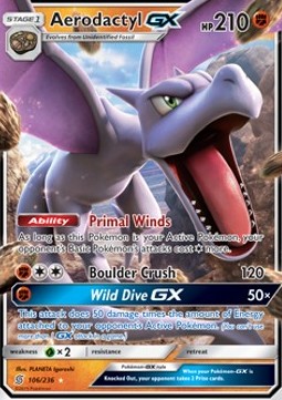 Aerodactyl GX UNM-106 Ultra Rare Excellent Deutsch