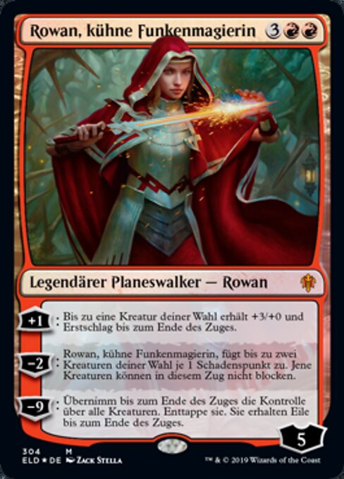 Rowan, kühne Funkenmagierin XELD-304 Mythic Played Deutsch Foil