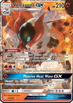 Volcarona GX CEC-35 Ultra Rare Light Played Deutsch