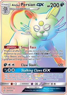 Alolan Persian GX CEC-257 Secret Rare Excellent Englisch