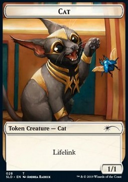 Cat Token (White 1/1 Lifelink) (V.2) SLD-28 Token Excellent Englisch