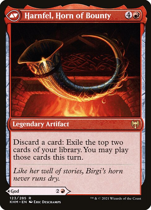 Birgi, God of Storytelling // Harnfel, Horn of Bounty - Back Face