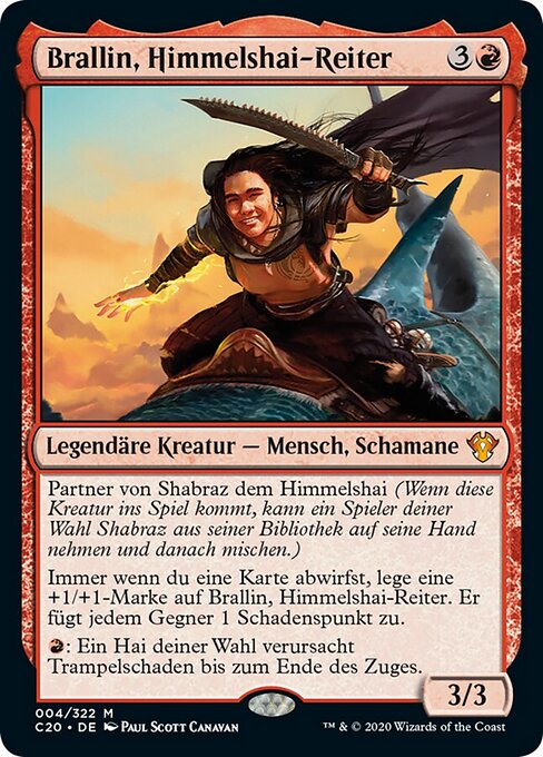 Brallin, Himmelshai-Reiter C20-4 Mythic Excellent Deutsch Foil