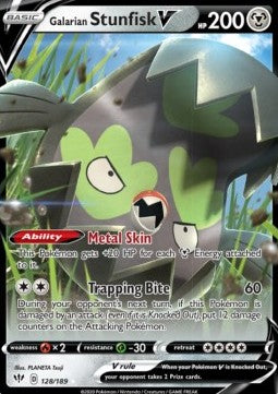 Galarian Stunfisk V DAA-128 Ultra Rare Excellent Englisch