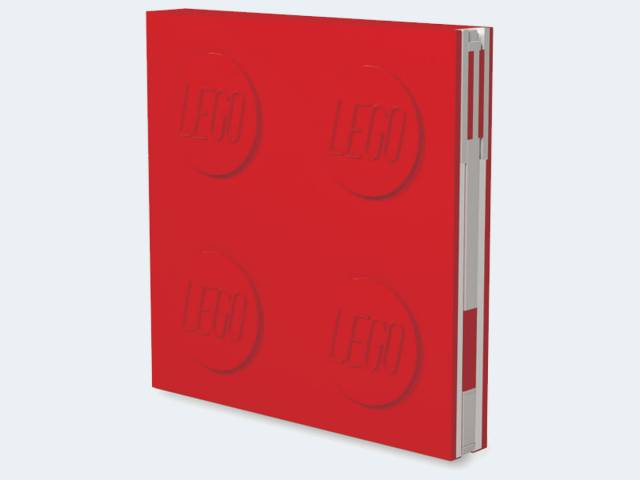 LEGO verschließbares Notizbuch mit Gelstift rot