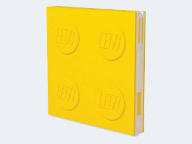 LEGO verschließbares Notizbuch mit Gelstift gelb