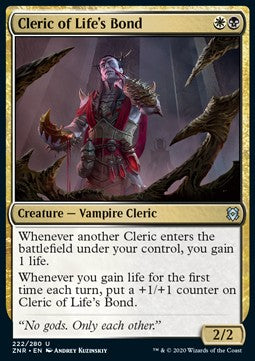 Cleric of Life's Bond ZNR-222 Uncommon Played Englisch Foil