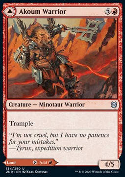 Akoum-Krieger // Akoum-Felsnadeln ZNR-134 Uncommon Excellent Englisch Foil