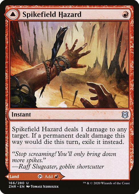 Spikefield Hazard // Spikefield Cave ZNR-166 Uncommon Near Mint Englisch