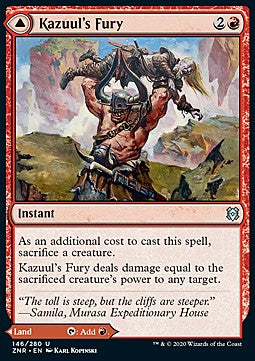Kazuul's Fury // Kazuul's Cliffs ZNR-146 Uncommon Near Mint Englisch