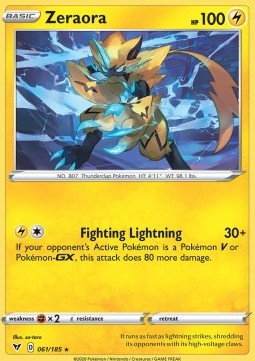 Zeraora VIV-61 Holo Rare Excellent Deutsch Reverse Holo