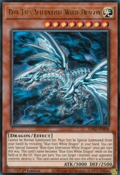 Blauäugiger alternativer weißer Drache (V.1) LDS2-008 Ultra Rare Excellent Deutsch 1. Auflage