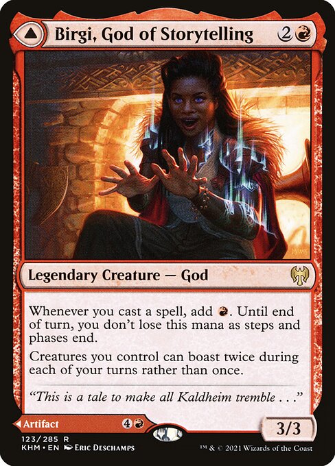 Birgi, God of Storytelling // Harnfel, Horn of Bounty KHM-123 Rare Good Englisch