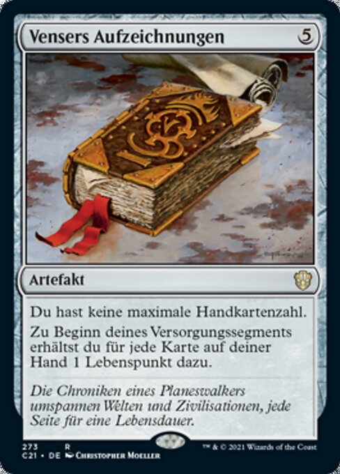 Vensers Aufzeichnungen C21-273 Rare Near Mint Deutsch