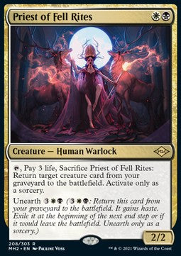Priest of Fell Rites MH2-208 Rare Near Mint Englisch Foil