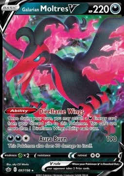 Galarian Moltres V CRE-097 Ultra Rare Excellent Englisch