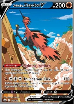 Galar-Zapdos V CRE-174 Ultra Rare Near Mint Deutsch