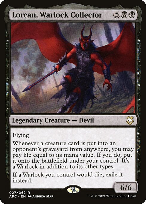 Lorcan, Warlock Collector AFC-27 Rare Near Mint Englisch