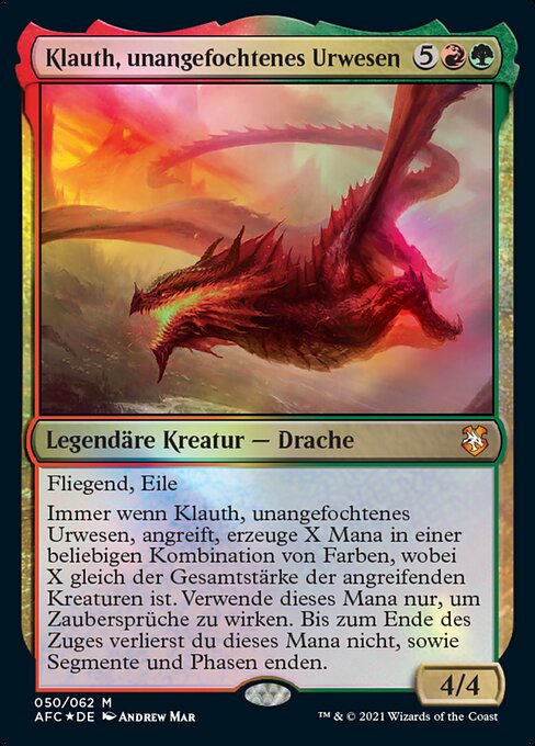 Klauth, unangefochtenes Urwesen AFC-50 Mythic Excellent Deutsch Foil