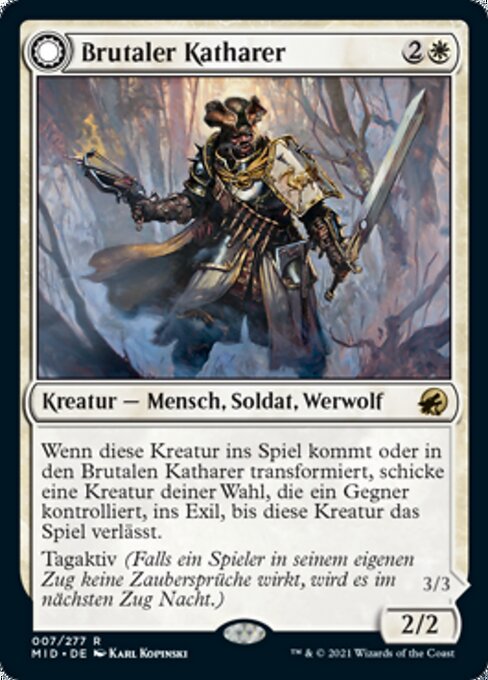 Brutal Cathar // Moonrage Brute MID-7 Rare Excellent Deutsch