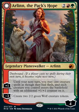 Arlinn, the Pack's Hope // Arlinn, the Moon's Fury MID-211 Mythic Near Mint Englisch Foil