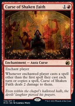 Curse of Shaken Faith MID-134 Rare Excellent Englisch Foil