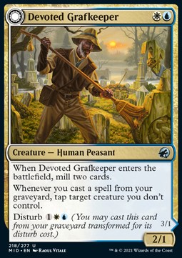 Devoted Grafkeeper // Departed Soulkeeper MID-218 Uncommon Near Mint Deutsch Foil