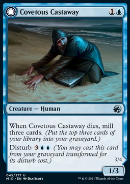 Covetous Castaway // Ghostly Castigator MID-45 Uncommon Near Mint Deutsch Foil