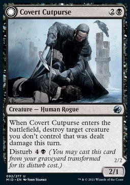 Covert Cutpurse // Covetous Geist MID-92 Uncommon Near Mint Deutsch Foil