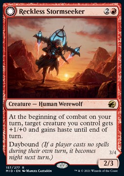 Reckless Stormseeker // Storm-Charged Slasher MID-157 Rare Near Mint Englisch Foil