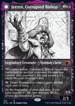 Jerren, Corrupted Bishop // Ormendahl, the Corrupter XMID-316 Mythic Near Mint Englisch Foil