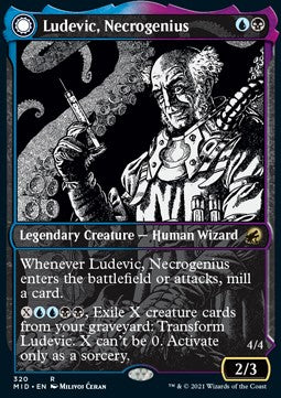 Ludevic, Necrogenius // Olag, Ludevic's Hubris XMID-320 Rare Near Mint Deutsch