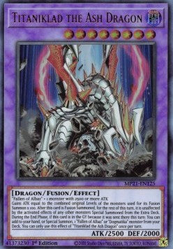 Titaniklad the Ash Dragon MP21-EN125 Ultra Rare Excellent Englisch 1. Auflage