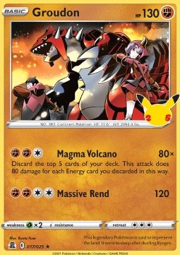 Groudon CEL-017 Holo Rare Good Deutsch