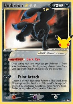 Umbreon Star CEL-POP5 17 Ultra Rare Near Mint Englisch