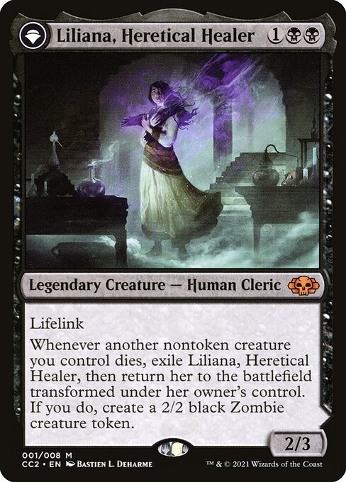 Liliana, Heretical Healer // Liliana, Defiant Necromancer CC2-1 Mythic Near Mint Englisch