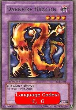 Dunkler Feuerdrache (V.1) LOB-015 Rare Excellent Deutsch