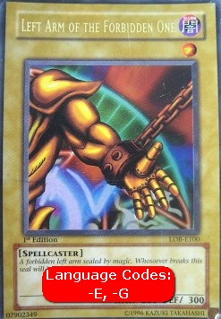 Left Arm of the Forbidden One LOB-100 Ultra Rare Light Played Englisch