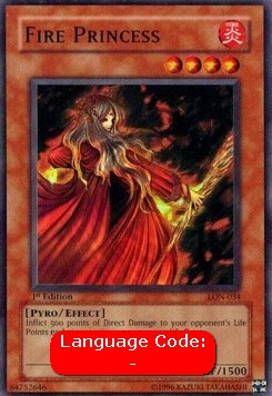 Fire Princess LON-034 Super Rare Played Englisch