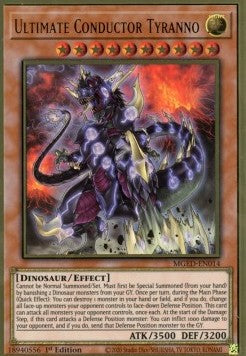 Ultimativleiter-Tyranno MGED-014 Premium Gold Rare Light Played Deutsch 1. Auflage