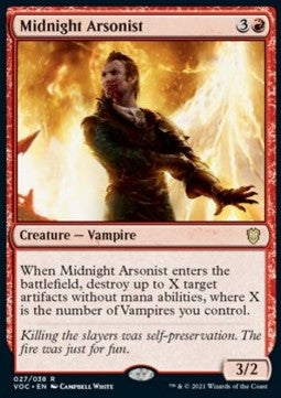 Midnight Arsonist VOC-27 Rare Near Mint Englisch