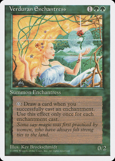 Verduran Enchantress 4ED- Rare Played Englisch