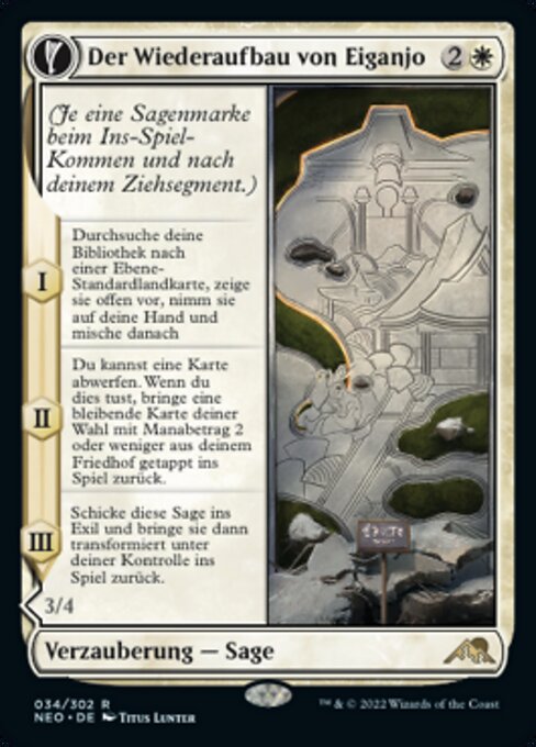 Der Wiederaufbau von Eiganjo // Architekt des Wiederaufbaus NEO-34 Rare Excellent Deutsch Foil