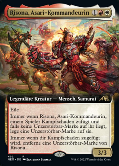 Risona, Asari-Kommandeurin (V.2) XNEO-492 Rare Light Played Deutsch Foil