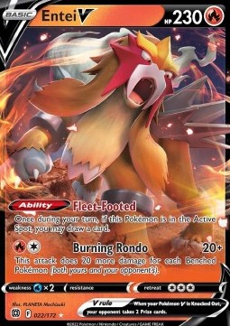 Entei V BRS-022 Ultra Rare Light Played Deutsch