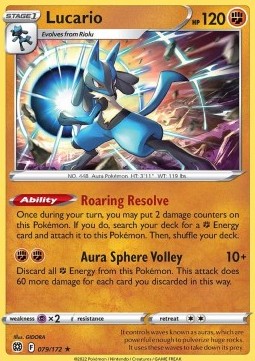 Lucario BRS-079 Holo Rare Good Deutsch