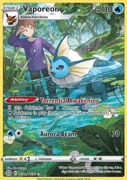 Vaporeon BRS-TG02 Holo Rare Excellent Englisch