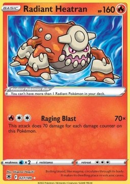 Radiant Heatran ASR-027 Ultra Rare Near Mint Englisch
